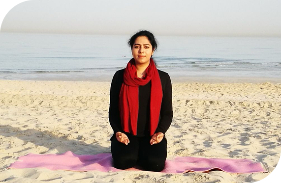 Yoga pose on beach