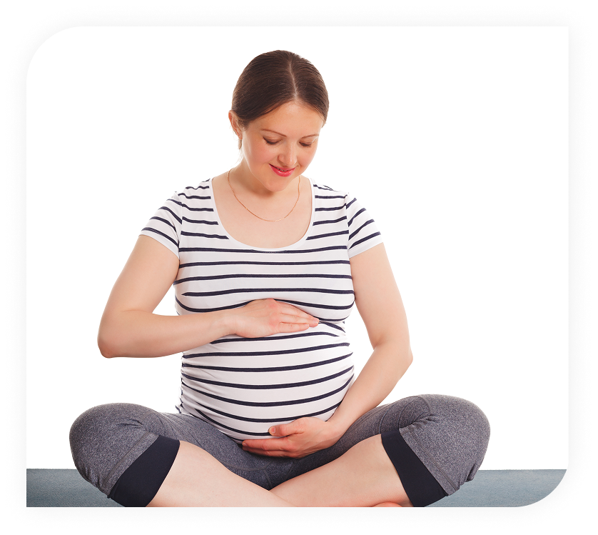 Pregnant woman in yoga pose