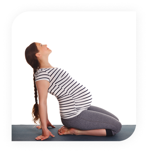 Pregnant woman in yoga pose