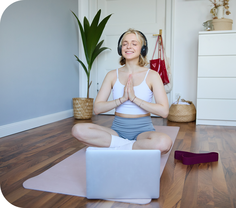 Women practicing prenatal yoga