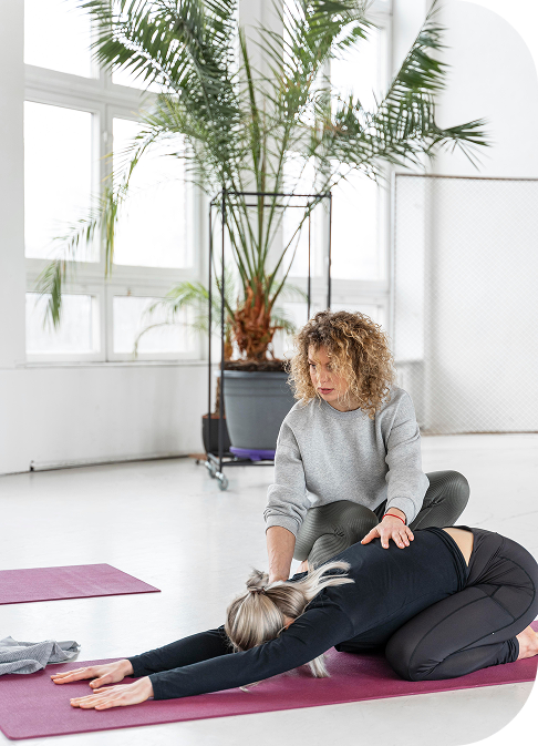Pregnant woman in tree pose